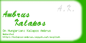 ambrus kalapos business card
